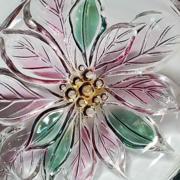 Savoir Vivre Glass Poinsettia Candy Dish or Trinket - Picture 5 of 6